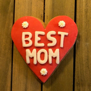 Herz "BEST MOM" weiß auf rot