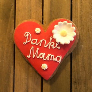 Herz "DANKE MAMA" weiß auf rot