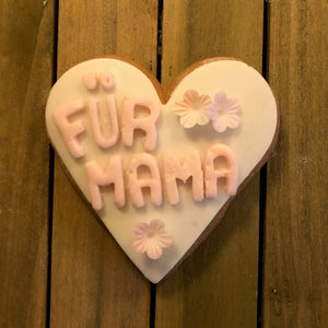 Herz "FÜR MAMA" rosa auf weiß